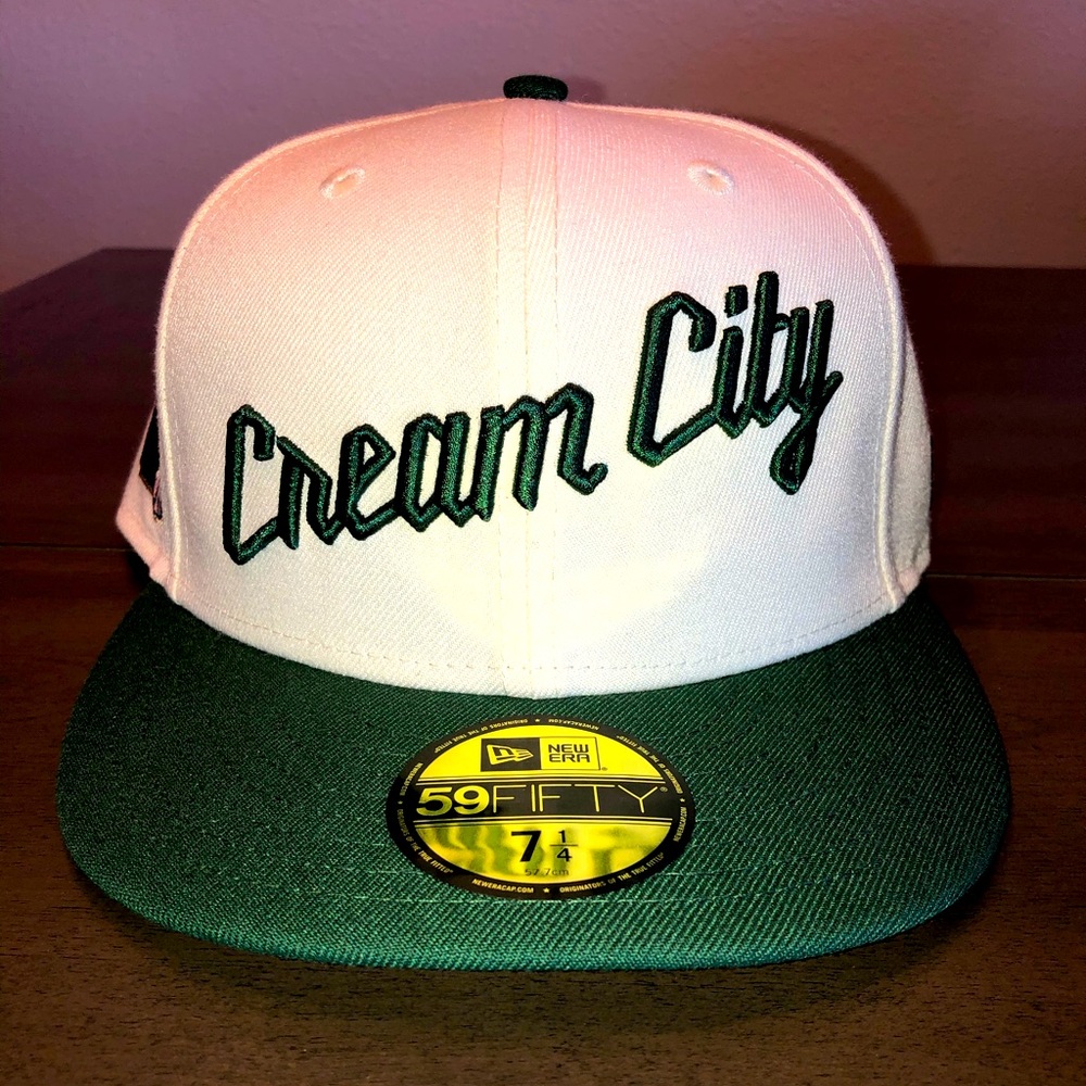 New Era 5950 Milwaukee Bucks Cream City Fitted Hat